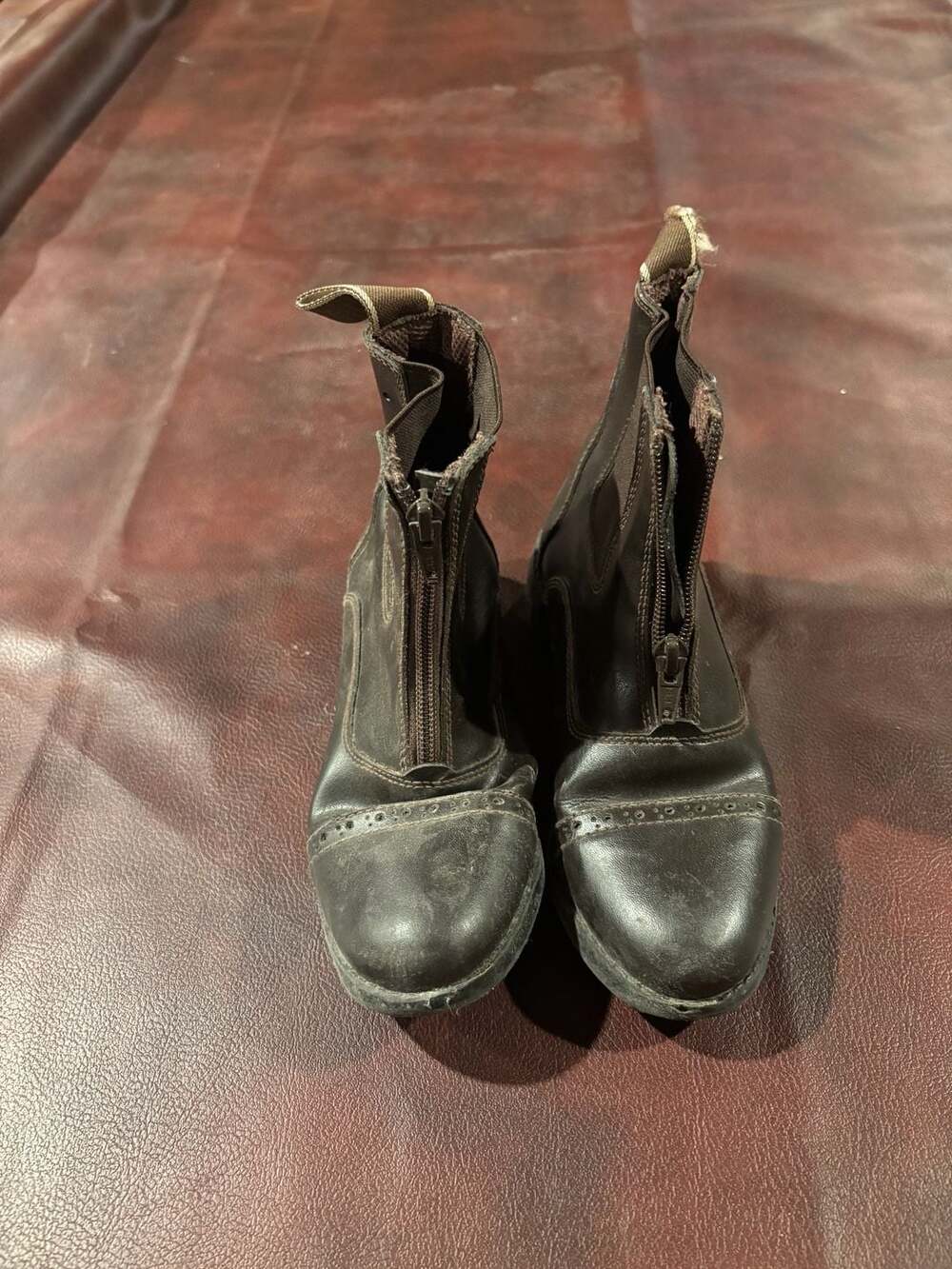 EquiStar Front Zip Paddock Boots Brown